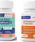 Welmate Comprehensive Gut Health Bundle: Extra Strength Gas Relief Simethicone 125Mg (365 Softgels) + Bifidobacterium Probiotic For Digestive & Immune Support (200 Count) Fastacting Gluten