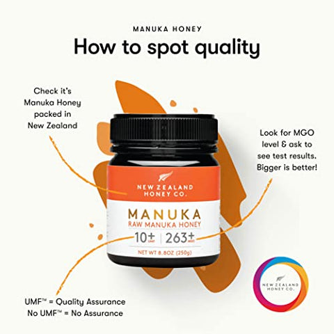 New Zealand Honey Co. Raw Manuka Honey UMF 10+ | MGO 263+ 8.8oz & UMF 15+ | MGO 514+ 8.8oz, UMF Certified