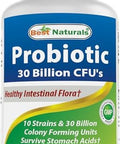 Best Naturals Probiotic 10 Strains & 30 Billion Cfu Intestinal Flora 120 Veggie Capsules Shelf Stable Probiotic (4146365)
