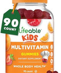 Lifeable Kids Multivitamin Gummies Great Tasting Multivitamin For Kids With Vitamins A C D E B6 B12 Zinc Biotin Folic Acid Iodine Niacin For Overall Body Health 90 Gummies