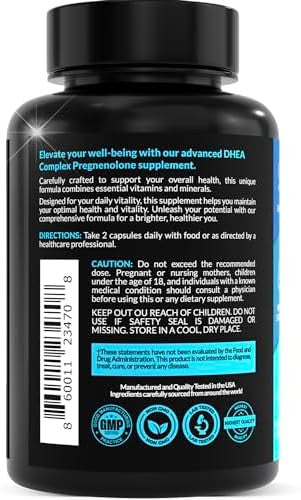 Dhea Micronized 200Mg Complex With Pregnenolone 100Mg Supplement For Men & Women With Ashwagandha, Dim, Magnesium, Boron, Calcium , Zinc, Vitamin D3, C And B6 Hormone Support - Made In Usa 90 Capsules