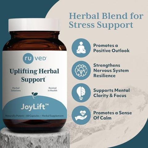 R-U Ved Joylift - Saffron And Ashwagandha Supplements Uplifting Formula For Women And Men Herbal Support For Adults - 60 Vegetarian Capsules (1 Count)