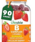 Lifeable Vitamin B Complex Gummies For Adults With Vitamin C Great Tasting Vitamin B Gummies For Energy And Nerve System Vegan B Complex Vitamins For Women Men 90 Gummies