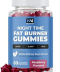 Nobi Nutrition Night Time Fat Burner Gummies Sleep Support & Weight Loss Supplement Slimming Hunger Suppressant & Metabolism Booster Shred Belly Fat While You Sleep Nighttime Diet Gummies For Women & Men 60Ct