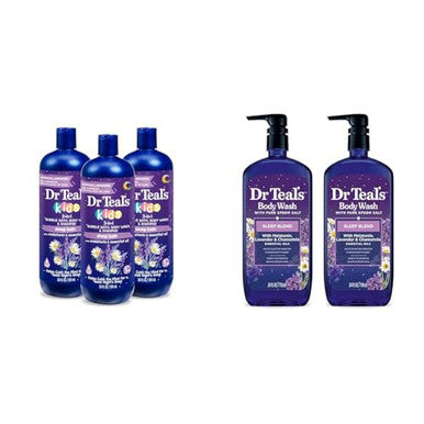 Dr Teal'S Kids Sleep Bath & Body Wash Bundle With Melatonin & Essential Oils (3-Pack 20 Fl Oz & 2-Pack 24 Fl Oz)