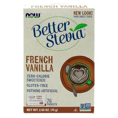 Now Foods Betterstevia French Vanilla Granulated Packets Zerocalorie Sweetener Keto Friendly Suitable For Diabetics No Erythritol 75 Count