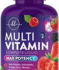 Multivitamin For Women Men & Kids Liquid Multivitamin & Multimineral, Vegan, Sugar Free, Vitamins A, C, D3, E, B6, B12 & Zinc, Womens Multivitamin & Adult Immune Support, Berry Flavor - 15 Fl Oz