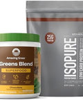 Isopure Build Your Smoothie Chocolate Bundle Dutch Chocolate Low Carb Protein Powder (14 Servings) And Amazing Grass Greens Chocolate Blend Superfood (30 Servings)