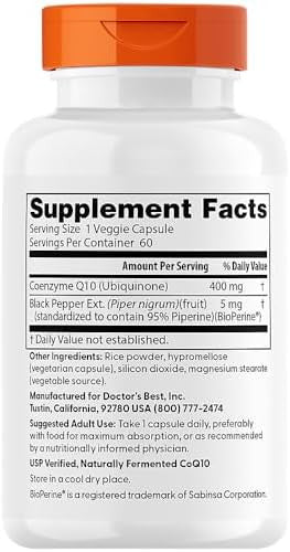 Doctor'S Best High Absorp Co Q 10 W/Bio 400Mg 60 Veggie Caps
