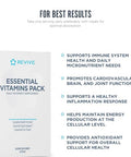 Revive MD Essential Vitamin Packs for Women and Men Vitamins Pack Daily Nutrient Supplement TravelFriendly Multivitamin Packets with Arjuna and Turmeric Extract Support Heart Joint and Organ Health