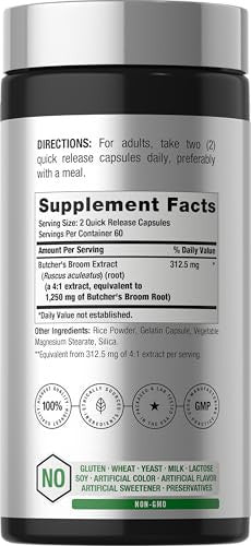 Horbaach Butchers Broom Capsules 120 Count