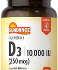 Sundance Vitamin D3 10000 Iu (250 Mcg) 100 Softgels High Potency Formula Nongmo And Gluten Supplement