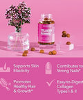 Collagen Gummies For Women And Men 2500Mcg Biotin Zinc Vitamin C & E To Promote Hair Skin & Nail Health Glp1 Nutritional Support Pectinbased Nongmo Lemon Flavor 1Month Supply