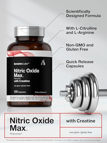 Horbaach Nitric Oxide Supplement With Creatine 100 Capsules