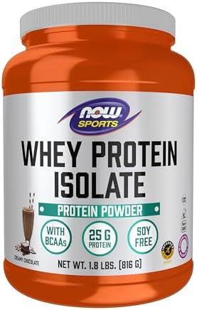 Now Foods Sports Nutrition Whey Protein Isolate 25 G With Bcaas Creamy Chocolate Powder 1.8Pound