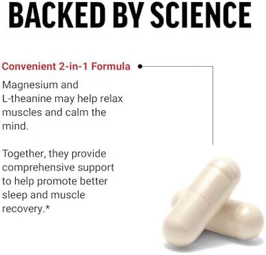 Force Factor Magnesium + Ltheanine Magnesium Bisglycinate Supplement To Support Bones Muscles Nerves Relaxation And Mood Vegan No Gelatin Nongmo 120 Vegetable Capsules