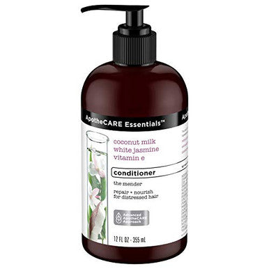 ApotheCARE Essentials The Mender Damaged Hair Repair Conditioner Coconut Milk White Jasmine Vitamin E 12 oz