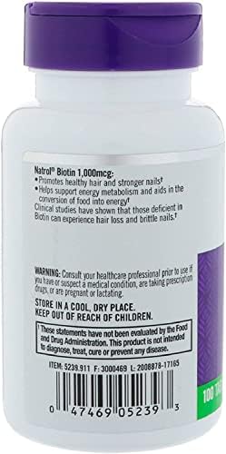 Natrol Biotin Maximum Strength 10000 Mcg Tablets 100 Ea (Pack Of 4)