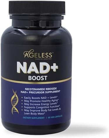 Ageless Nad+ Supplement - Nicotinamide Riboside Supplement For Healthy Aging And Cognitive Function - Promotes Endurance And Energy - 90 Count