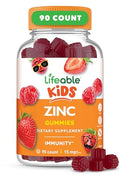 Lifeable Zinc Gummies for Kids |15mg Great Tasting Kids Zinc Supplements GMO Free Vegetarian Zinc Vitamins for Healthy Skin and Immune Support for Kids and Children 90 Gummies
