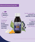 Sambucol Advanced Black Elderberry Syrup - Elderberry Syrup With Zinc And Vitamin C For Adults Immune Support High Antioxidants Gluten Free 4 Fl Oz