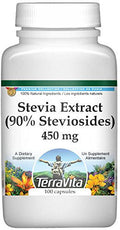 Terravita Stevia Extract (90% Steviosides) - 450 Mg (100 Capsules, Zin: 514502)