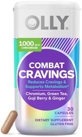 Olly Combat Cravings Metabolism & Energy Support Supplement1000 Mcg Chromium Green Tea Goji Berry Ginger 30 Count