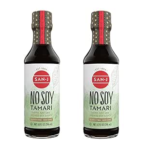 San-J - No Soy Tamari - Specially Brewed Soy Sauce Alternative - 10 oz. Bottles - 2 Pack