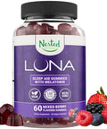 Nested Naturals Luna Melatonin Pack Of Two Bedtime Supplement For Adults Herbal Nighttime Sleeping Capsule Valerian Root With Chamomile Lemon Balm Nongmo Gluten