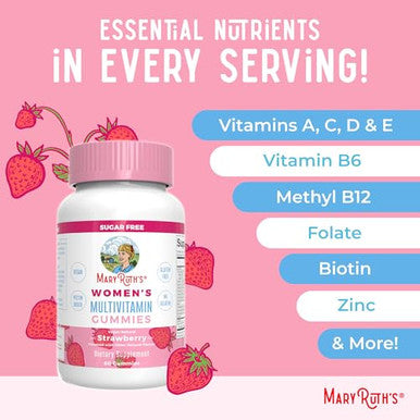 Maryruth's Multivitamin Gummies For Women (Strawberry) & Liquid Nighttime Multimineral (Coconut 1522Oz