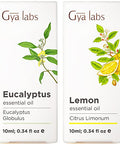 Gya Labs Eucalyptus Essential Oil & Lemon Essential Oil For Diffuser Set - Aromatherapy Grade Essential Oils Set - 2X0.34 Fl Oz - Gya Labs