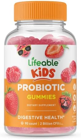 Lifeable Biotin Kids + Probiotic 2 Billion Cfu Kids Gummies Bundle Great Tasting Vitamin Supplement Gluten Gmo Chewable Gummy