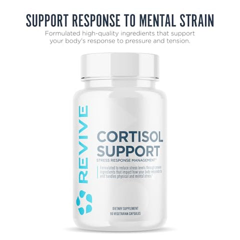 Revive Md Cortisol Manager 90 Vegetarian Capsules - Cortisol Supplement W/Magnesium & L-Theanine Support Health Focus Energy Fatigue & Adrenal Gland Function - Vegan & Gluten-Free (30 Servings)