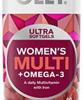 Olly Ultra Women'S Multi Softgels & Probiotic + Prebiotic Gummy Digestive Support And Gut Health 500 Million Cfus Fiber Adult Chewable Supplement For Men And Women Peach 30 Day Supply 30 Count