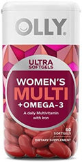 Olly Ultra Women'S Multi Softgels & Probiotic + Prebiotic Gummy Digestive Support And Gut Health 500 Million Cfus Fiber Adult Chewable Supplement For Men And Women Peach 30 Day Supply 30 Count