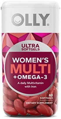 Olly Ultra Women'S Multi Softgels & Probiotic + Prebiotic Gummy Digestive Support And Gut Health 500 Million Cfus Fiber Adult Chewable Supplement For Men And Women Peach 30 Day Supply 30 Count