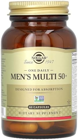 Solgar One Daily MenS Multi 50+ Whole Body Support For Men 50 And Older Highly Absorbable Delayed Release Heart Energy Stress Muscle Bone Prostate Support Vitamin 60 Vegan Capsules 60 Servings
