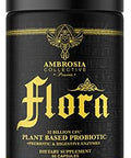 Ambrosia Flora Digestive Enzymes With Probiotics And Prebiotics Plant Based Gut Health Supplement 32 Billion Cfu Vegan Probiotic For Digestive Health (30 Servings)