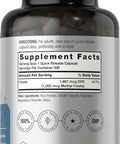 Horbaach Methyl Folate Supplement 1000 mcg 200 Capsules 5MTHF Folic Acid NonGMO Gluten Free Methylfolate
