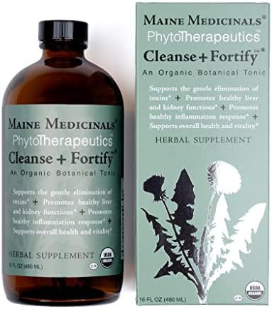 Maine Medicinals Cleanse Fortify Organic Liver Detox and Kidney Cleanse with Adaptogens USDA Certified Organic