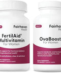 Fairhaven Health Fertilaid For Women & Ovaboost Combo Female Fertility Supplement & Natural Fertility Vitamin With Myoinositol Vitex & Vitamins To Support Ovulation Cycle Regularity & Egg Quality 1 Month Supply