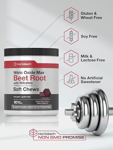 Horbaach Nitric Oxide Beet Root Soft Chews 60 Count