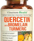 Vimerson Health Quercetin with Bromelain Turmeric Curcumin Supplement Triple Action Allergy Relief Inflammation and Joint Support with Organic Tumeric + Bioperine for Max Absorption