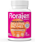 Florajen Digestive Enzymes With Probiotics & Prebiotics - Triple-Action Formula For Gut Health Bloating & Gas Relief - Supports Gluten & Dairy Digestion - Clean Non-Gmo - 30-Count