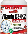 NUTRIDOM Vitamin D3 1,000 IU + K2 120 mcg (120 Softgels)