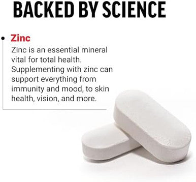 Force Factor Zinc 50Mg, Zinc Supplements With Zinc Oxide Powder, Zinc Gluconate, And Zinc Citrate For Immune Support And Immune Health, High-Potency, Vegan, Gelatin Free, Non-Gmo, 240 Tablets