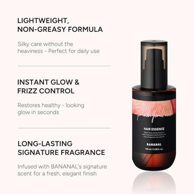 Bananal Perfumed Korean Hair Oil Serum & Hair And Body Treatment Spray Duo Set Korean Hair Care W/Argan Oil & Amino Acids Frizz Control Moisturizing Peach Floral Musk 100Ml + 125Ml