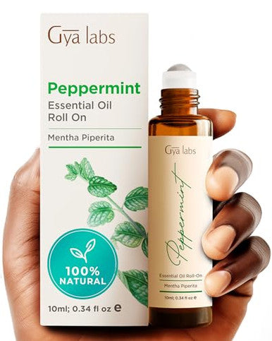 Gya Labs Peppermint & Sleep Roll On Set - Aromatherapy Grade Essential Oils Set - 2X0.34 Fl Oz - Gya Labs