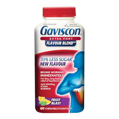 Gaviscon Extra Strength Flavour Burst Tablets 60 Count