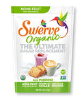 Swerve Organic Monk Fruit All-Purpose Granular Sugar Replacement Sweetener, 8 Ounce Bag (Pack of 2)